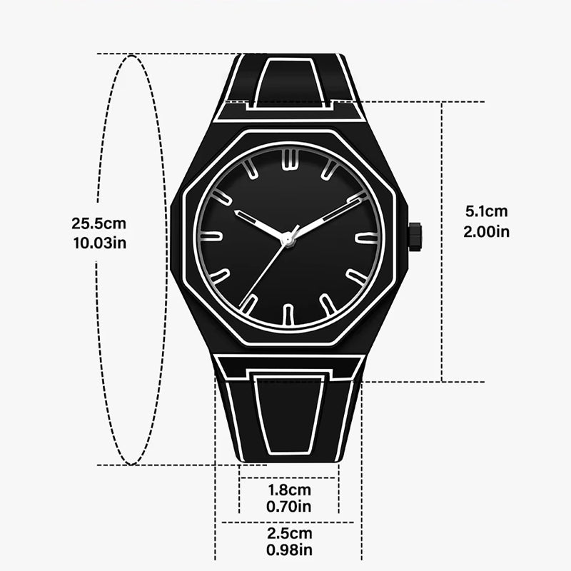 Creative Sketch Watch Sports Fashion Quartz Black and White Series