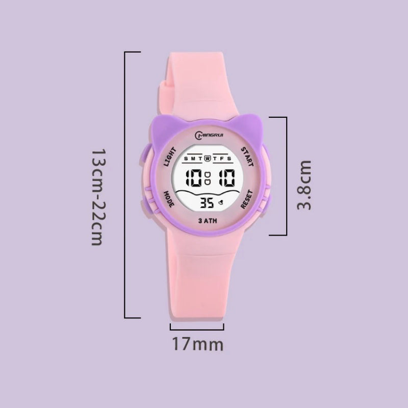 Cartoon Cat Pattern Electronic Kid's Watch