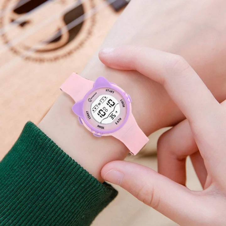 Cartoon Cat Pattern Electronic Kid's Watch