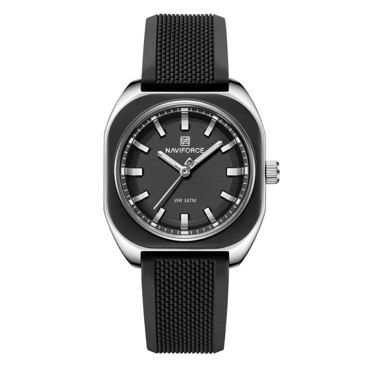Futuristic Flair Geometric Silicone Quartz Watch for Women