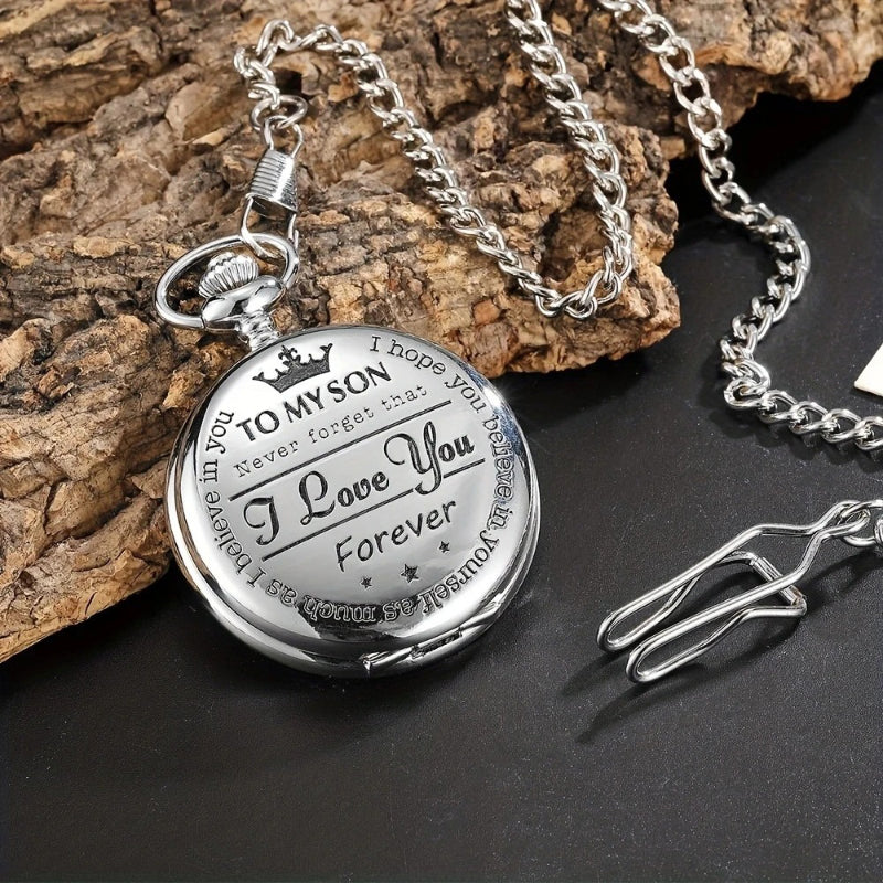 Sentimental Quartz Pocket Watches Keepsake for Son