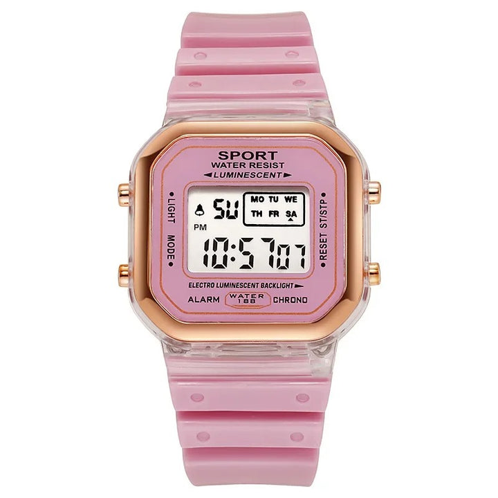 Multi-color Digital LED Display Sports Watch with Soft Rubber Strap