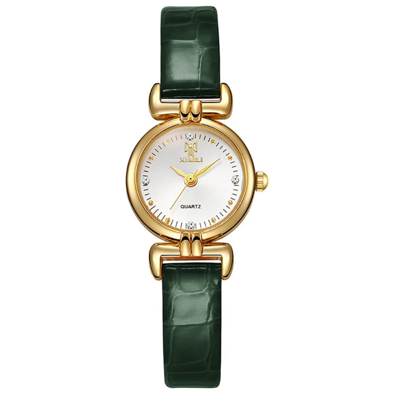 Slender Elegance Women's Genuine Leather Quartz Watch