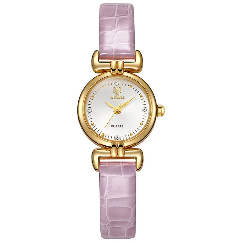 Slender Elegance Women's Genuine Leather Quartz Watch