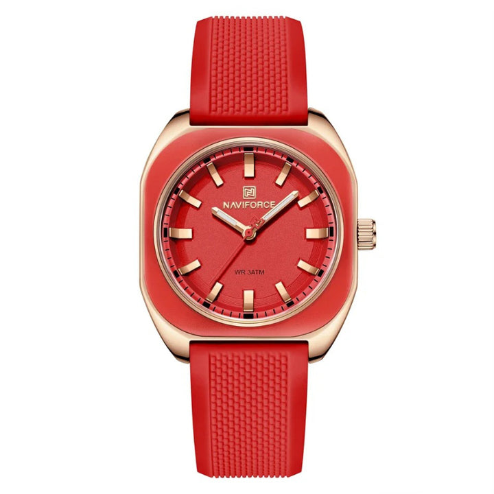 Futuristic Flair Geometric Silicone Quartz Watch for Women