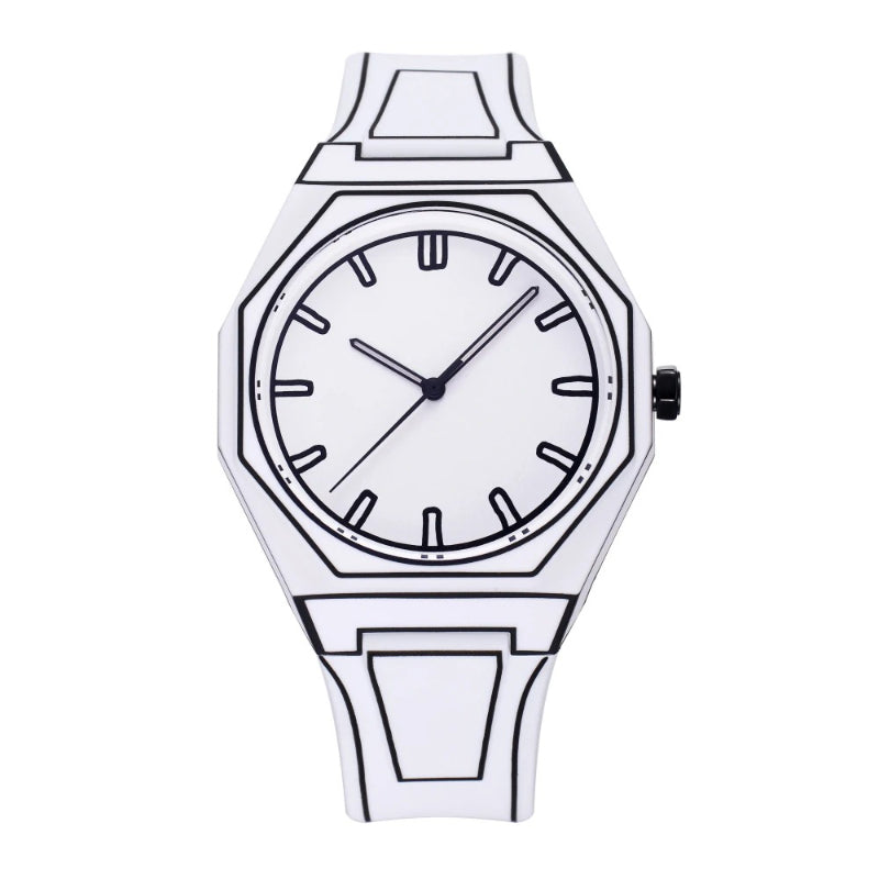 Creative Sketch Watch Sports Fashion Quartz Black and White Series