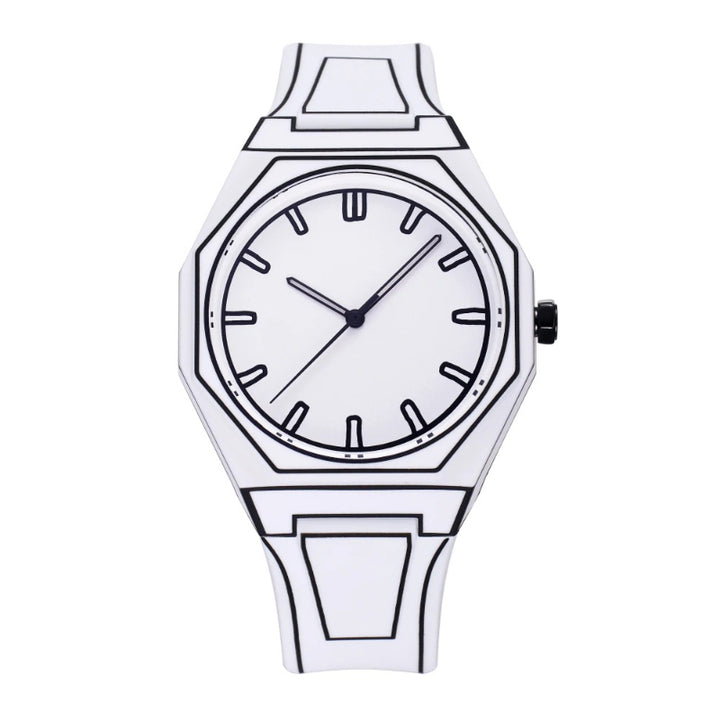 Creative Sketch Watch Sports Fashion Quartz Black and White Series