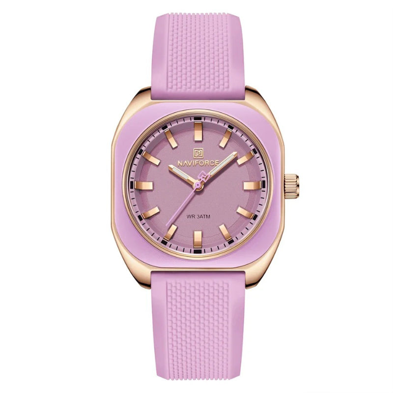 Futuristic Flair Geometric Silicone Quartz Watch for Women