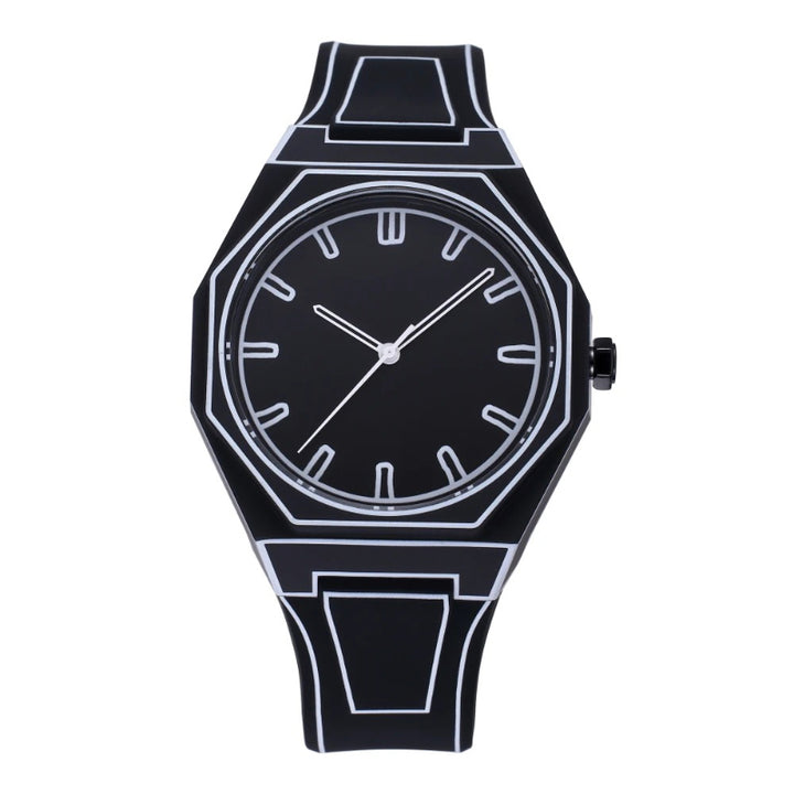 Creative Sketch Watch Sports Fashion Quartz Black and White Series
