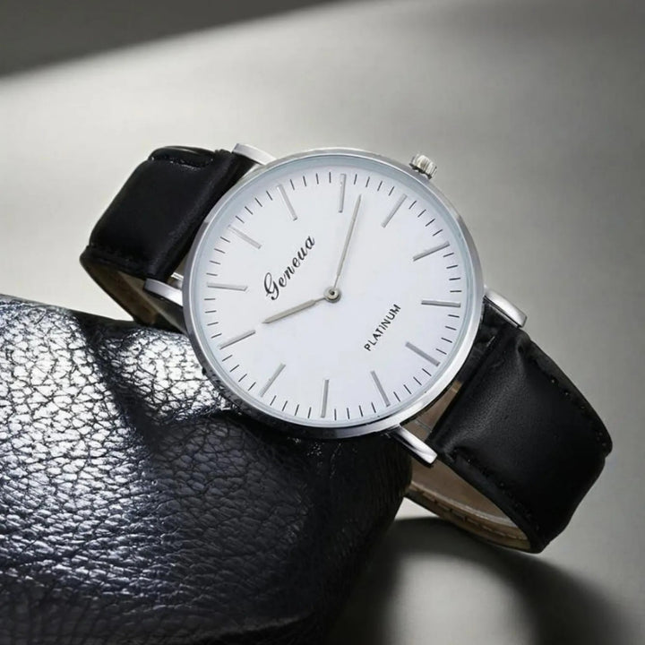 Timeless Sophistication Unisex Quartz Leather Watches