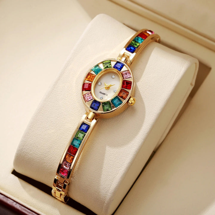Multicolor Rhinestone Inlay Women's Luxury Quartz Watch