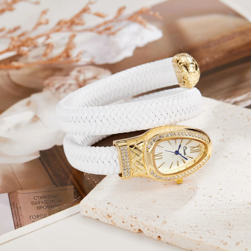 Wrapped In Style Snake-Inspired Women's Quartz Timepiece
