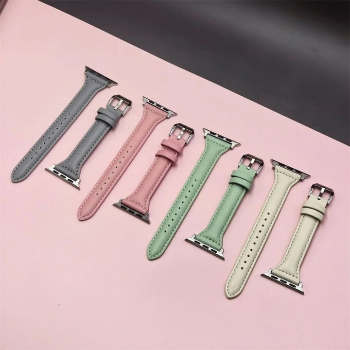 Sleek Leather Wristband for Apple Watch - Slim Design