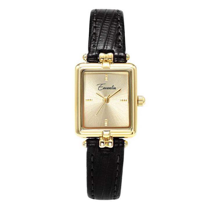 Retro Style Quartz Watch with Comfortable Leather Strap for Women