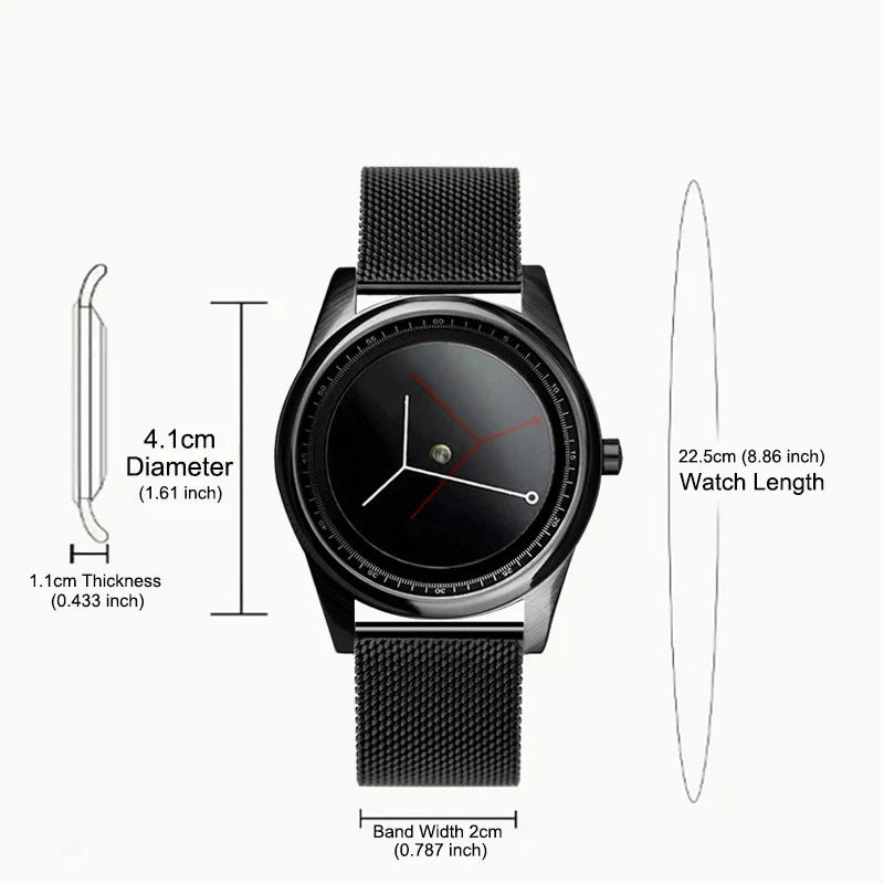 Stainless Steel Creative Design For Men and Women Wristwatch