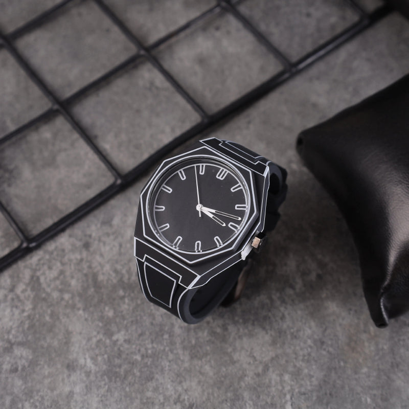 Creative Sketch Watch Sports Fashion Quartz Black and White Series