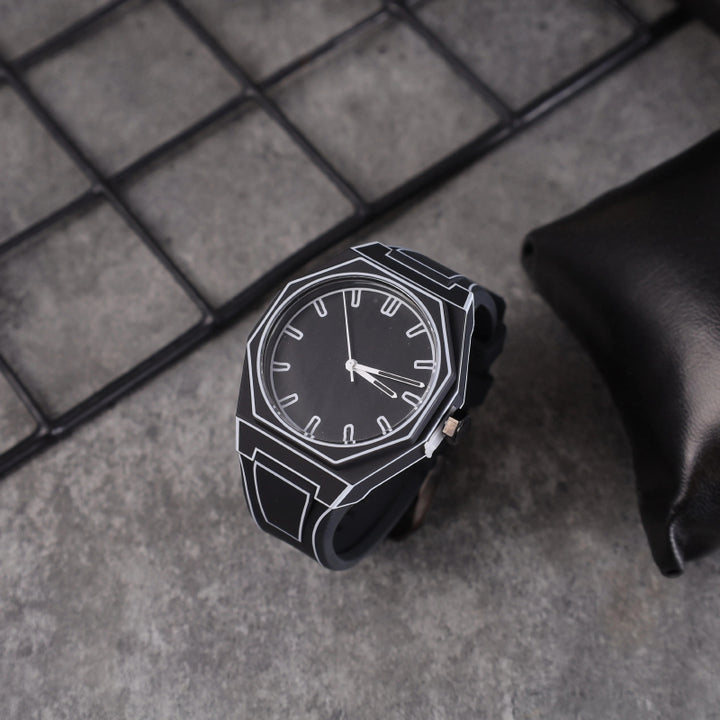 Creative Sketch Watch Sports Fashion Quartz Black and White Series