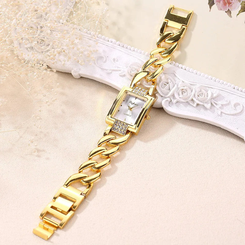 Classic Fashion Square Dial Chain Strap Quartz Watch