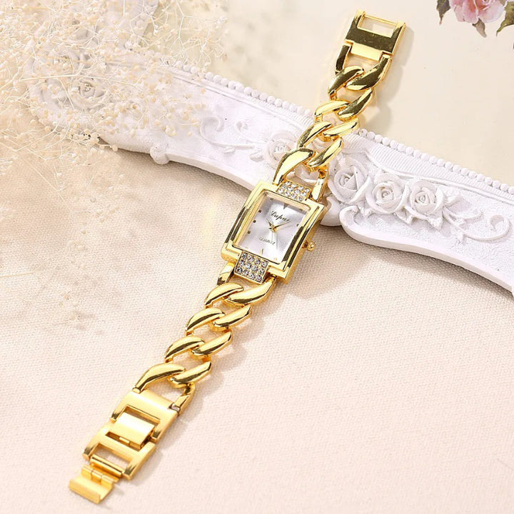 Classic Fashion Square Dial Chain Strap Quartz Watch