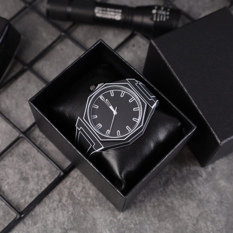Creative Sketch Watch Sports Fashion Quartz Black and White Series