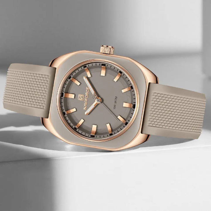 Futuristic Flair Geometric Silicone Quartz Watch for Women