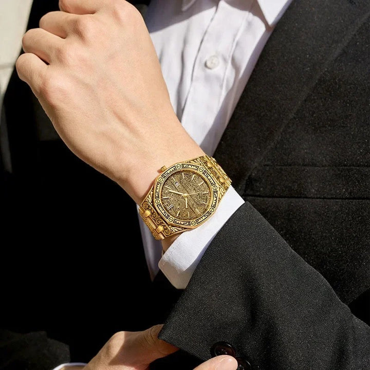 Luxury Arabic Calligraphy Design Stainless Steel Men's Watch
