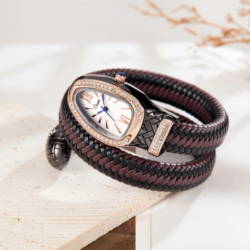 Wrapped In Style Snake-Inspired Women's Quartz Timepiece