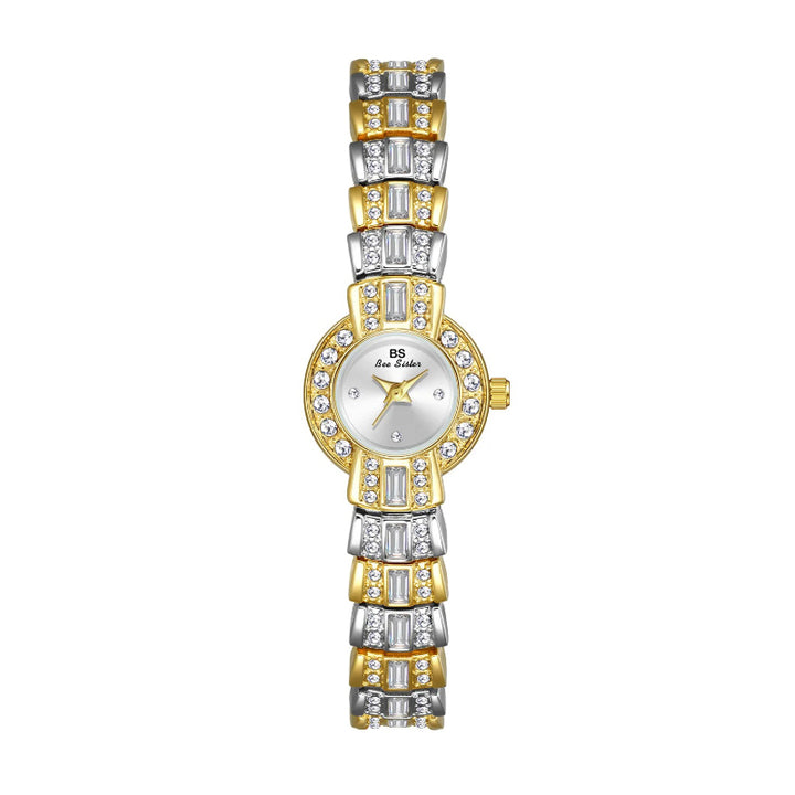 Luxurious Women's Rhinestone Studded Small Dial Quartz Wristwatch