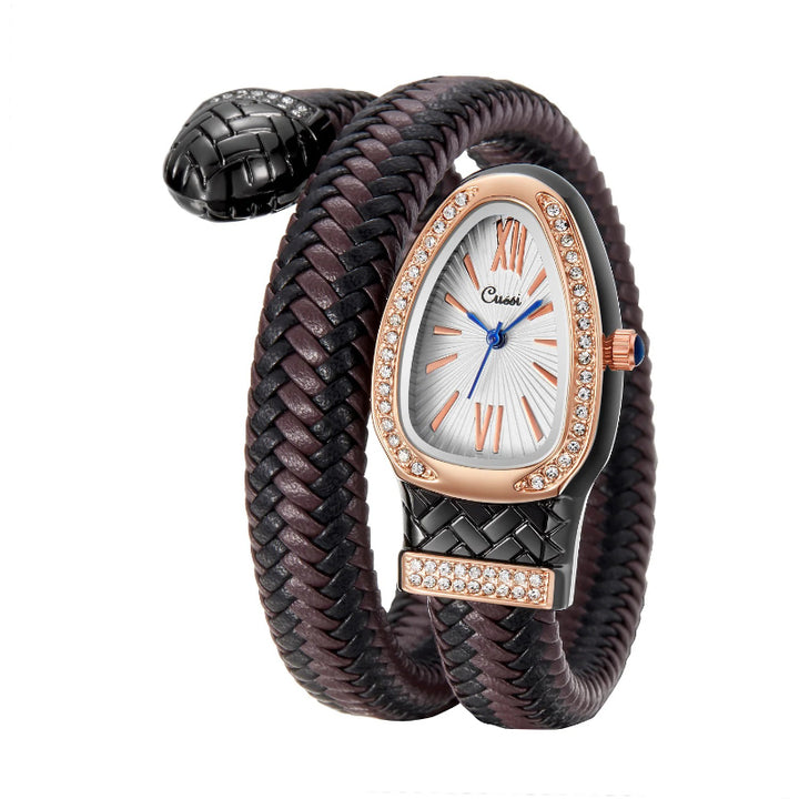 Wrapped In Style Snake-Inspired Women's Quartz Timepiece
