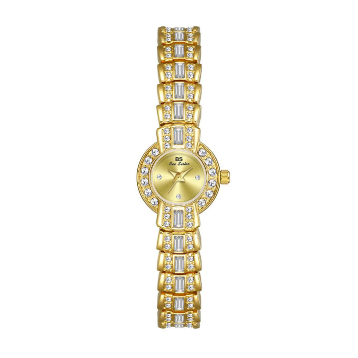 Luxurious Women's Rhinestone Studded Small Dial Quartz Wristwatch