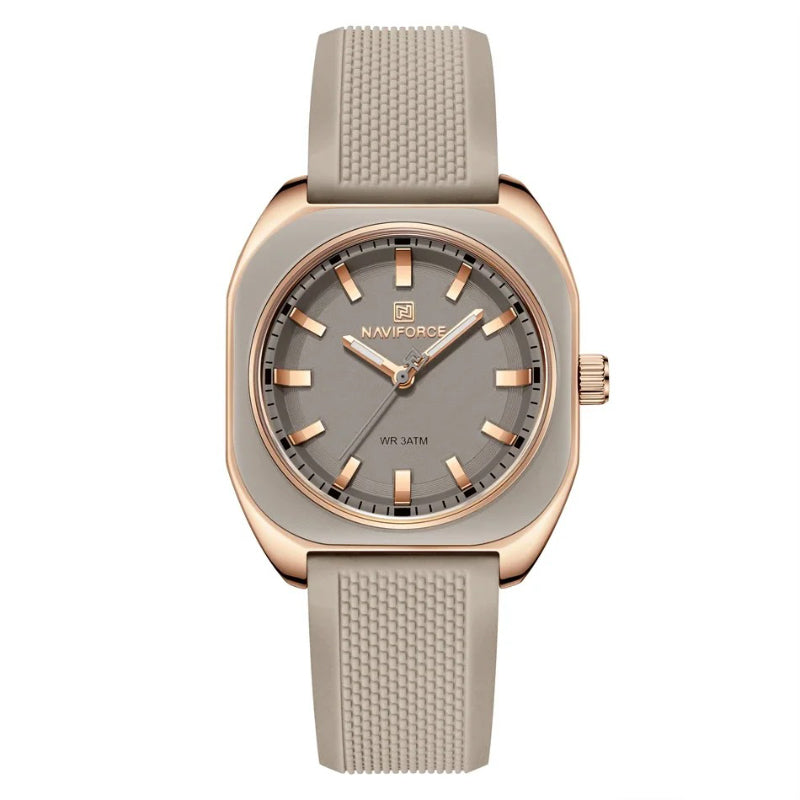 Futuristic Flair Geometric Silicone Quartz Watch for Women
