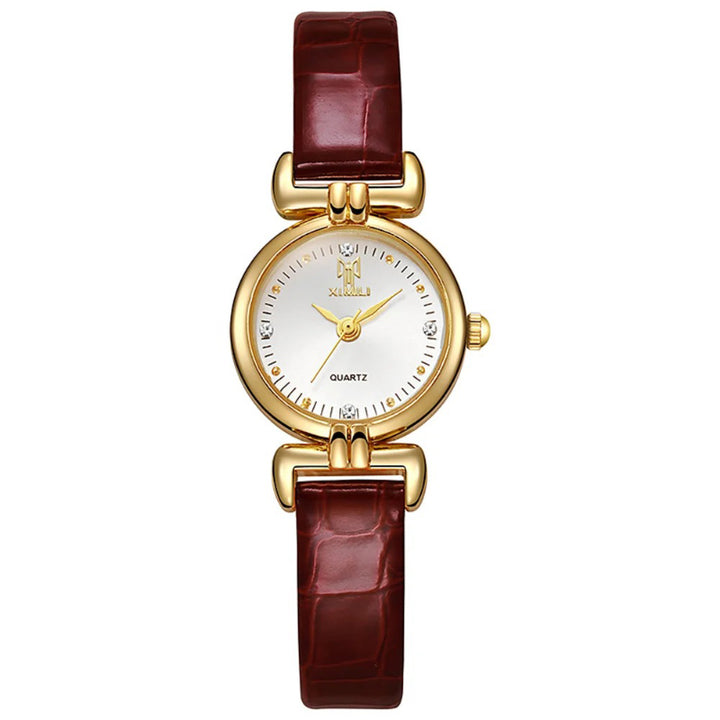 Slender Elegance Women's Genuine Leather Quartz Watch
