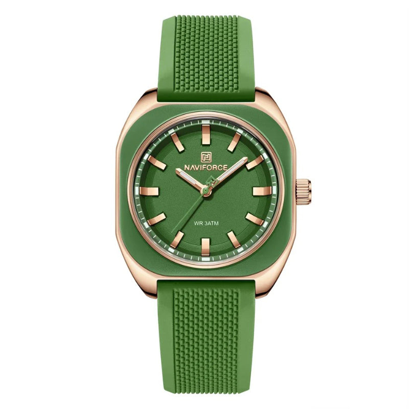 Futuristic Flair Geometric Silicone Quartz Watch for Women
