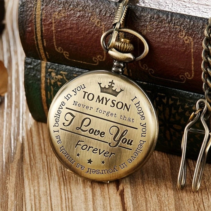 Sentimental Quartz Pocket Watches Keepsake for Son