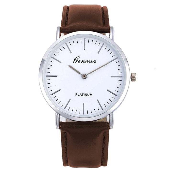 Timeless Sophistication Unisex Quartz Leather Watches
