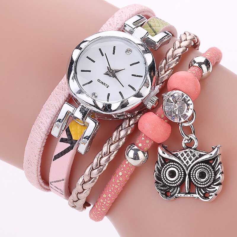 Multi-layer Bracelet with Quartz Watch and Charms for Women