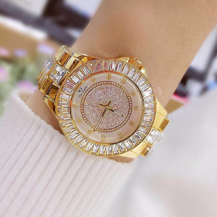 Luxurious Rhinestone Bling Ceramic Band Quartz Watches
