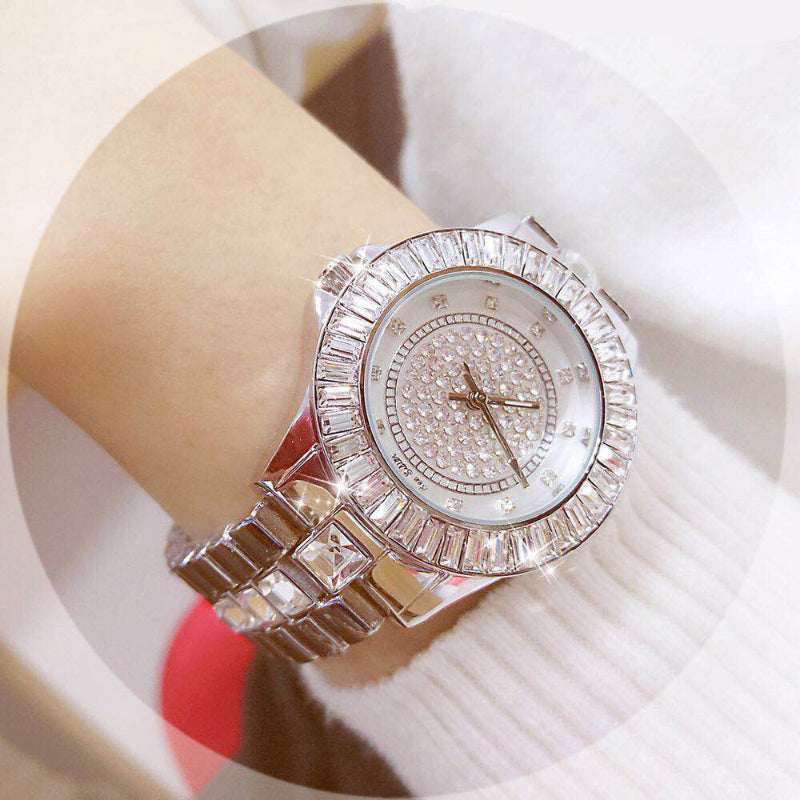 Luxurious Rhinestone Bling Ceramic Band Quartz Watches