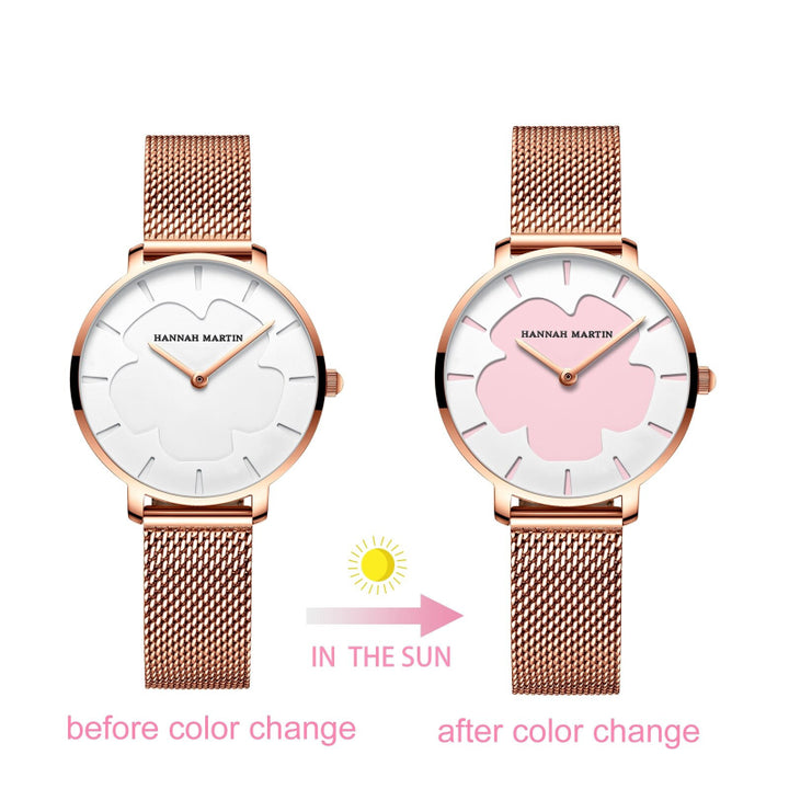 Creative Fashion Trend Color Changing Flower Dial Quartz Watches