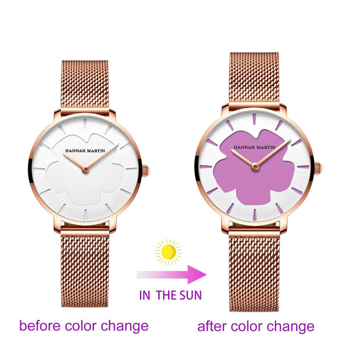 Creative Fashion Trend Color Changing Flower Dial Quartz Watches