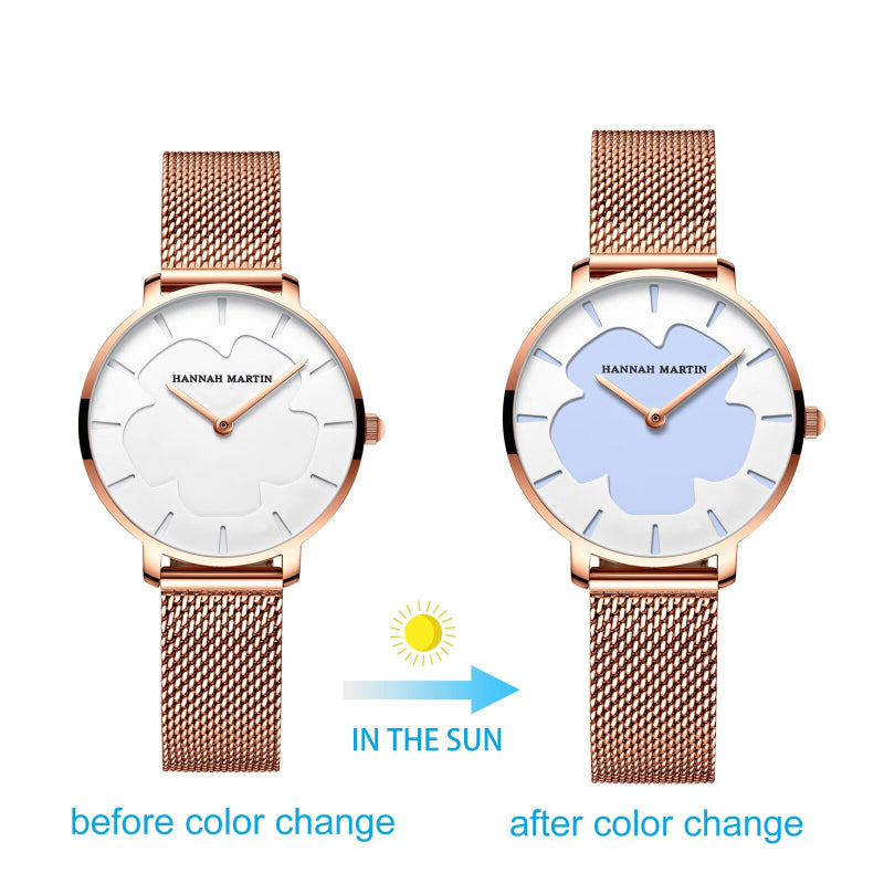 Creative Fashion Trend Color Changing Flower Dial Quartz Watches