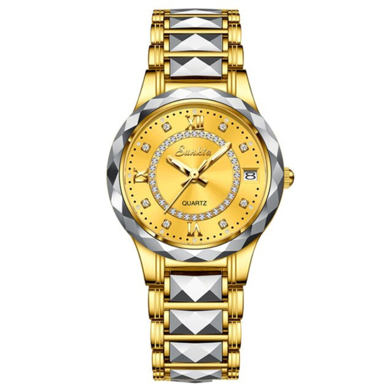 High-Class Roman Scale Rhinestone Dial Quartz Watches