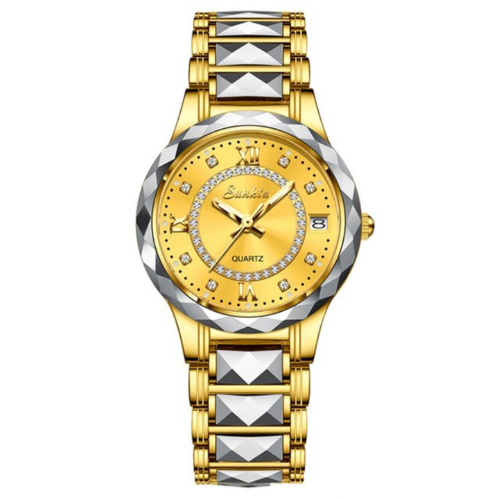 High-Class Roman Scale Rhinestone Dial Quartz Watches