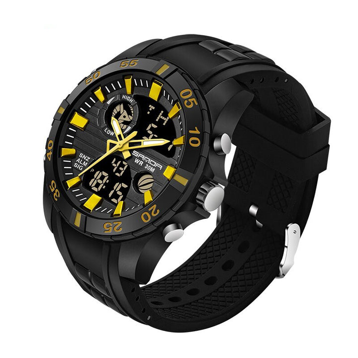 Rugged Outdoor Waterproof Hybrid Dial Sports Watch