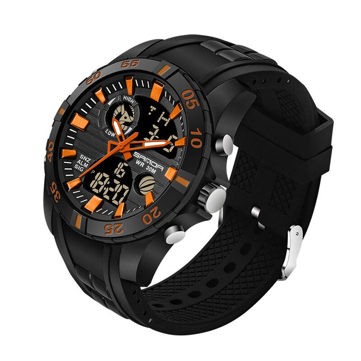 Rugged Outdoor Waterproof Hybrid Dial Sports Watch