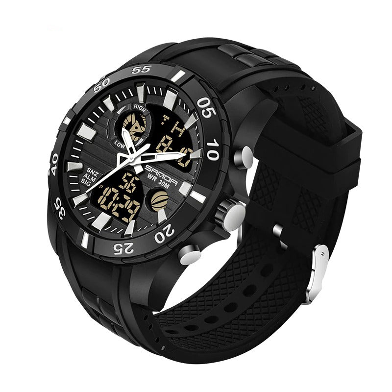 Rugged Outdoor Waterproof Hybrid Dial Sports Watch