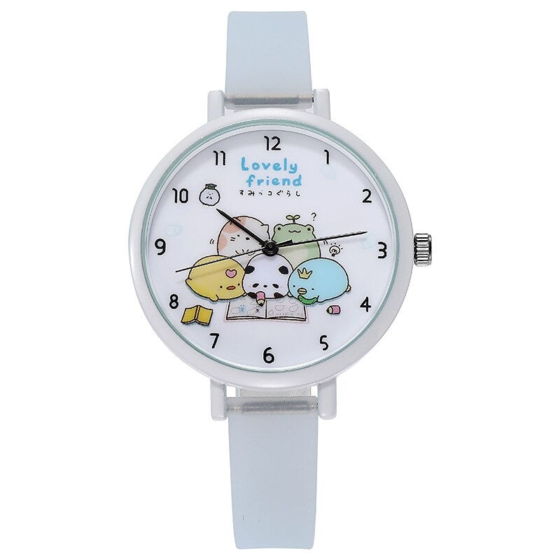 Cute Cartoon Friends Dial with Luminous Silicone Strap Quartz Watches