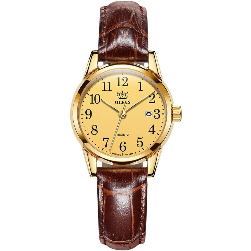 Ultra-thin Soft Vegan Leather Strap Quartz Watches