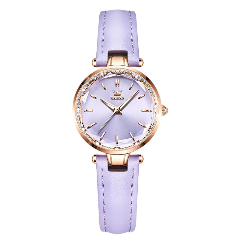 Thin and Light Luminous Dial with Multi-color Vegan Leather Strap Quartz Watches