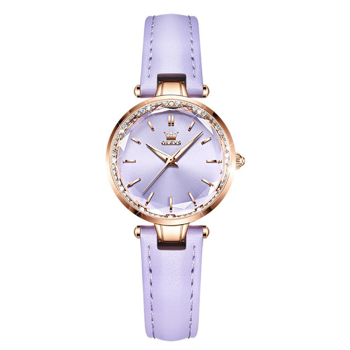 Thin and Light Luminous Dial with Multi-color Vegan Leather Strap Quartz Watches